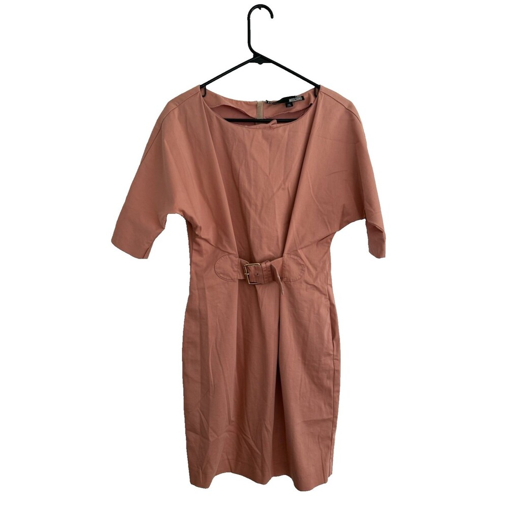 Love Moschino Sheath Dress With Buckle Women Size 6 Salmon Pink **Flaws